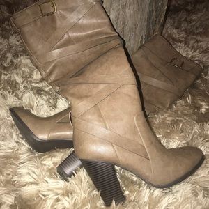 Show Dazzle high heeled tan boots